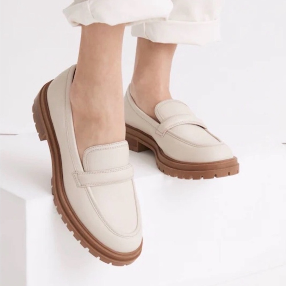 Madewell Cream Bradley Lugsole Loafers